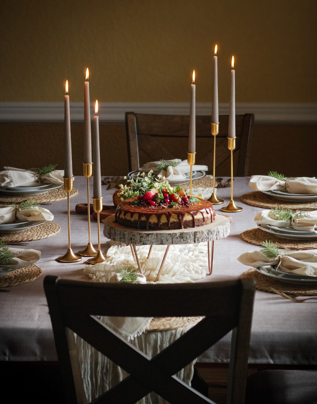 Our harvest dining table set for a family meal