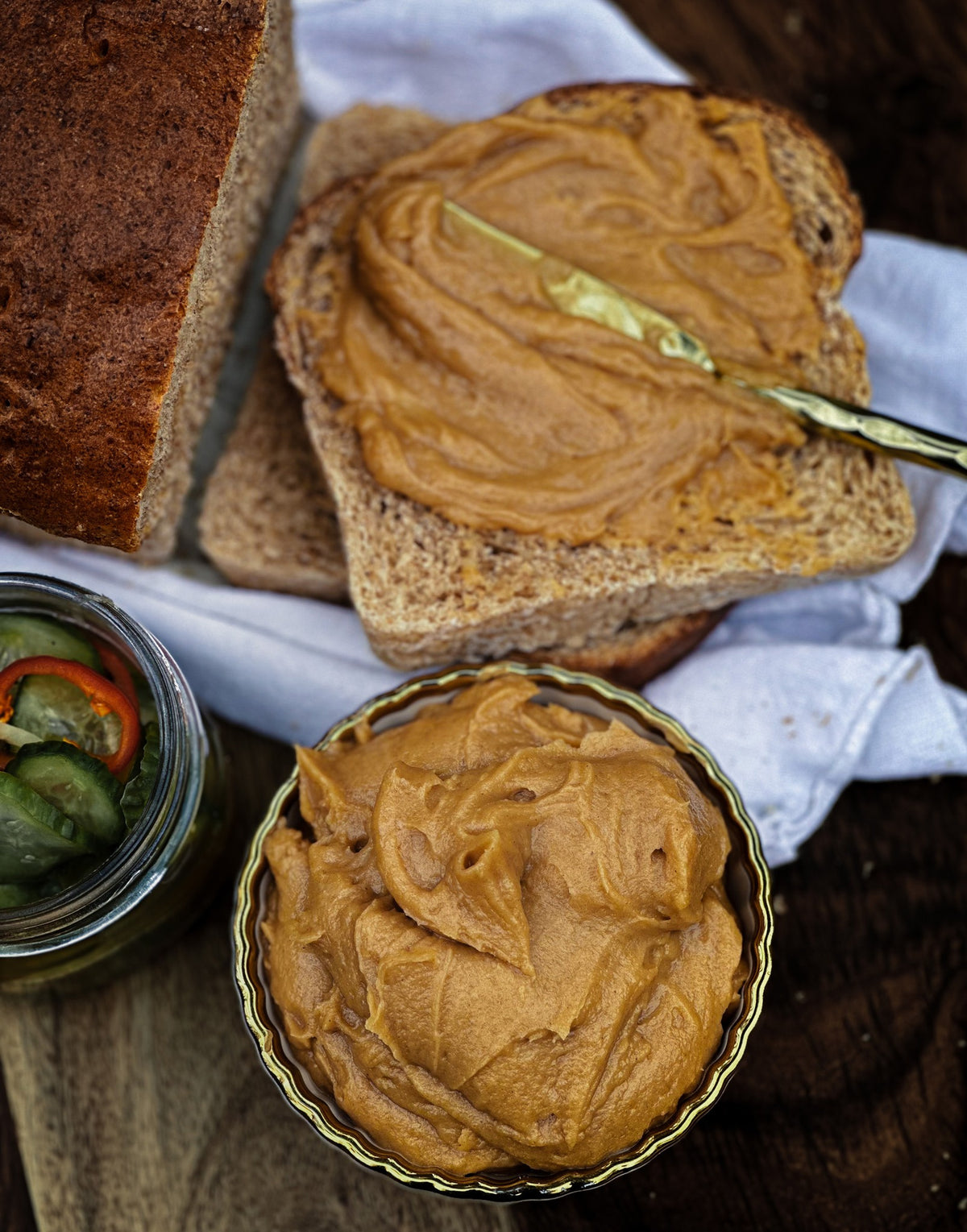 Amish church peanut butter spread on homemade bread