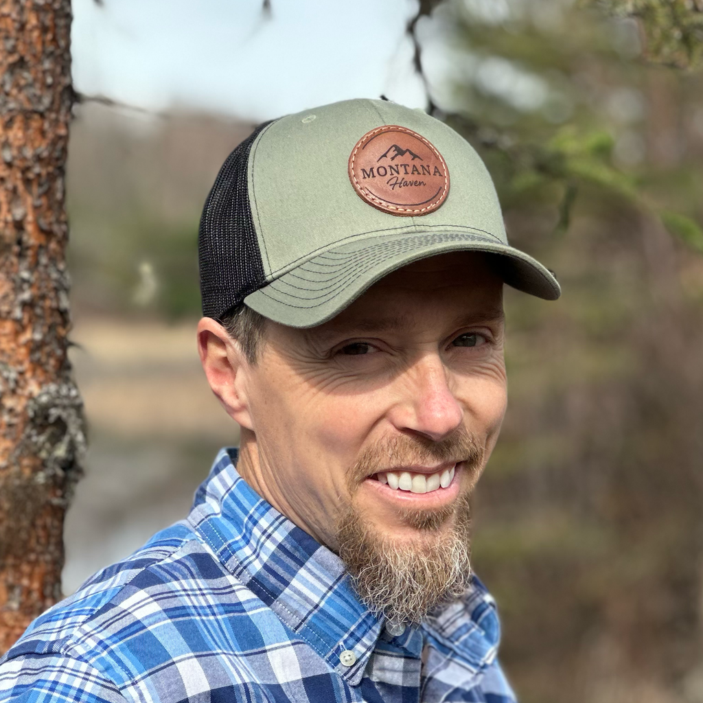 MONTANA HAVEN LEATHER PATCH HAT — Green