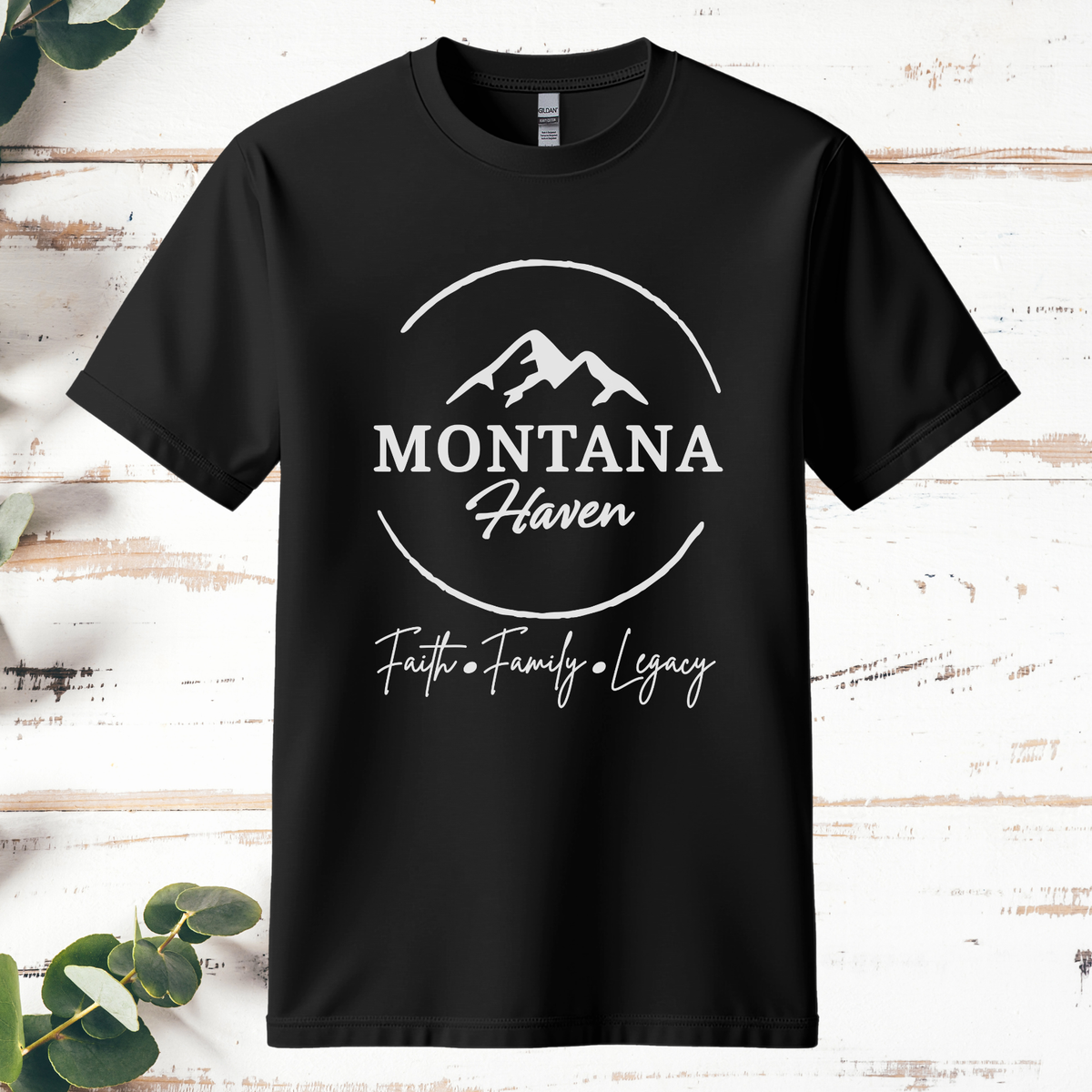 Montana Haven Logo Tee — Black