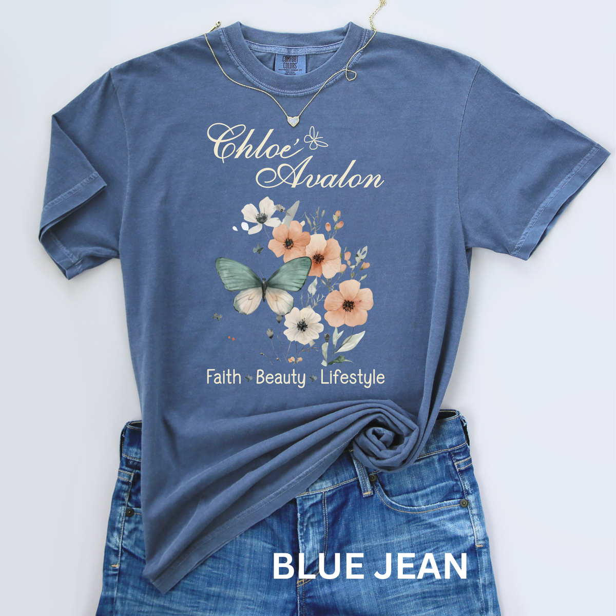 Chloé Avalon Logo Tee — Blue Jean