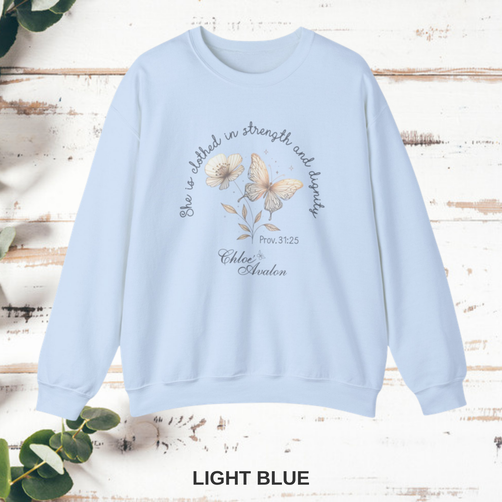 Chloé Avalon Faith Crewneck Sweatshirt — Light Blue