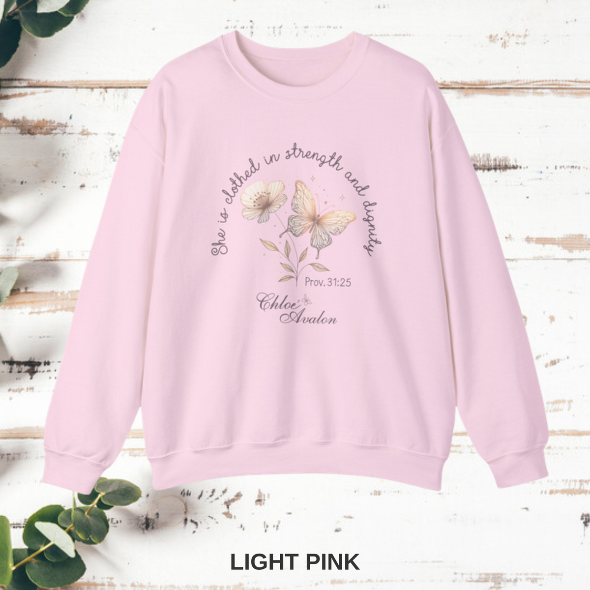 Chloé Avalon Faith Crewneck Sweatshirt — Light Pink
