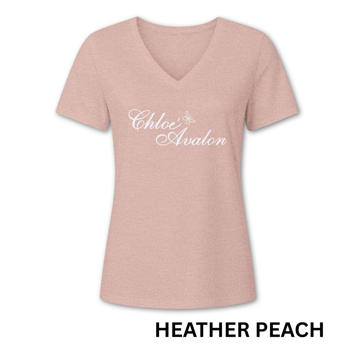 Chloé Avalon Signature V-Neck in Heather Peach