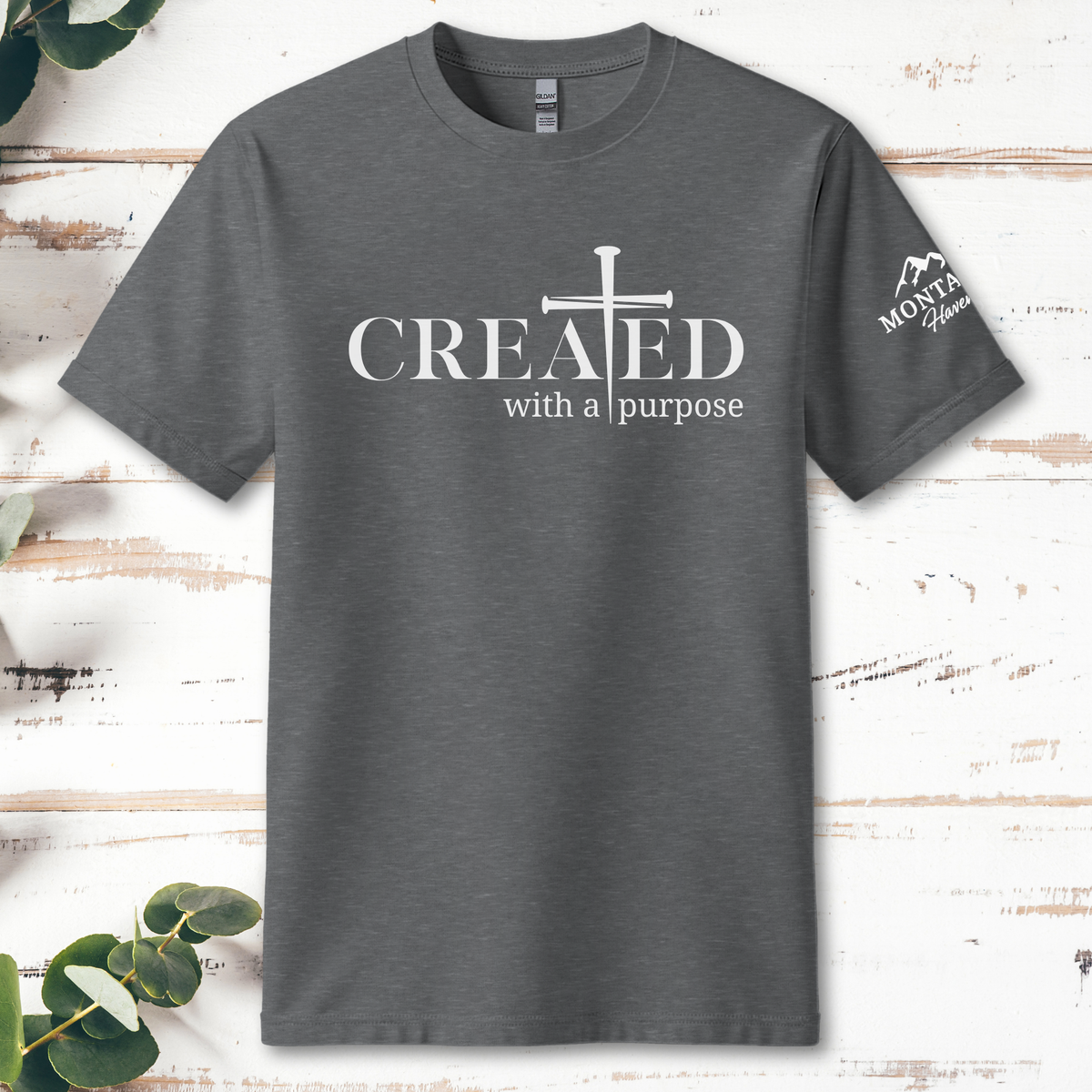 Montana Haven Faith Tee — Graphite Heather