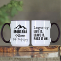 MONTANA HAVEN 15 oz LEGACY MUG — White Ceramic with Black Accent