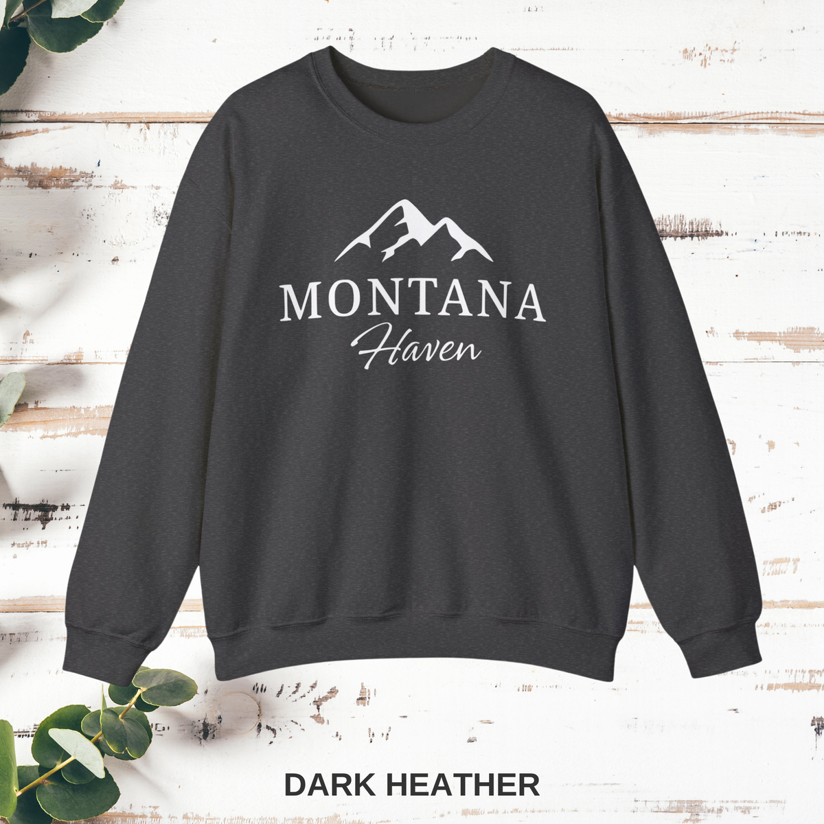 Montana Haven Logo Crewneck Sweatshirt — Dark Heather