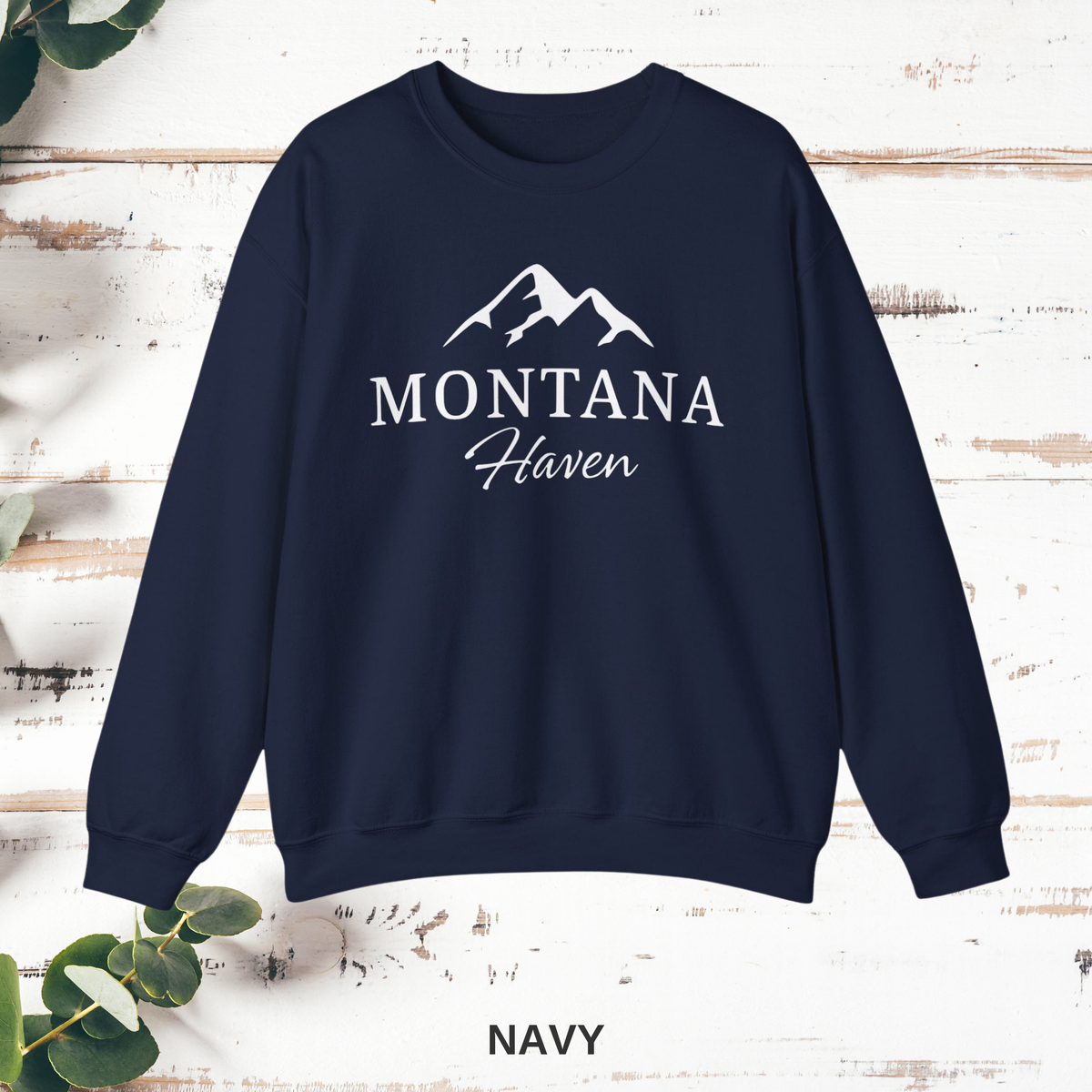 Montana Haven Logo Crewneck Sweatshirt — Navy