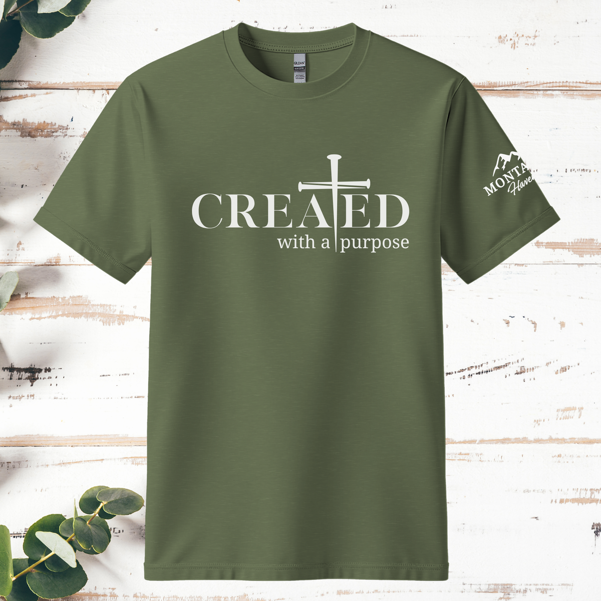 Montana Haven Faith Tee — Military Green