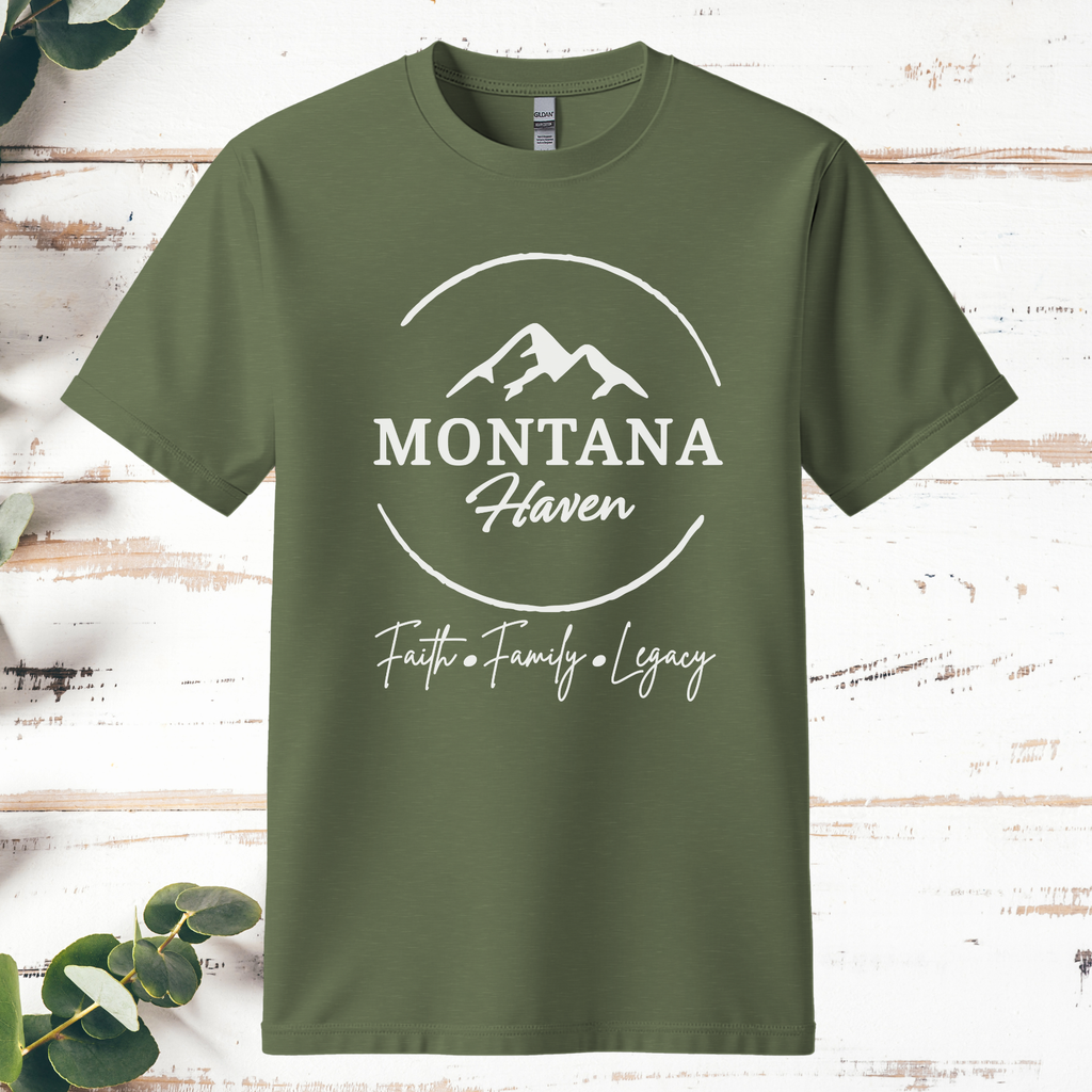 Montana Haven Logo Tee — Military Green