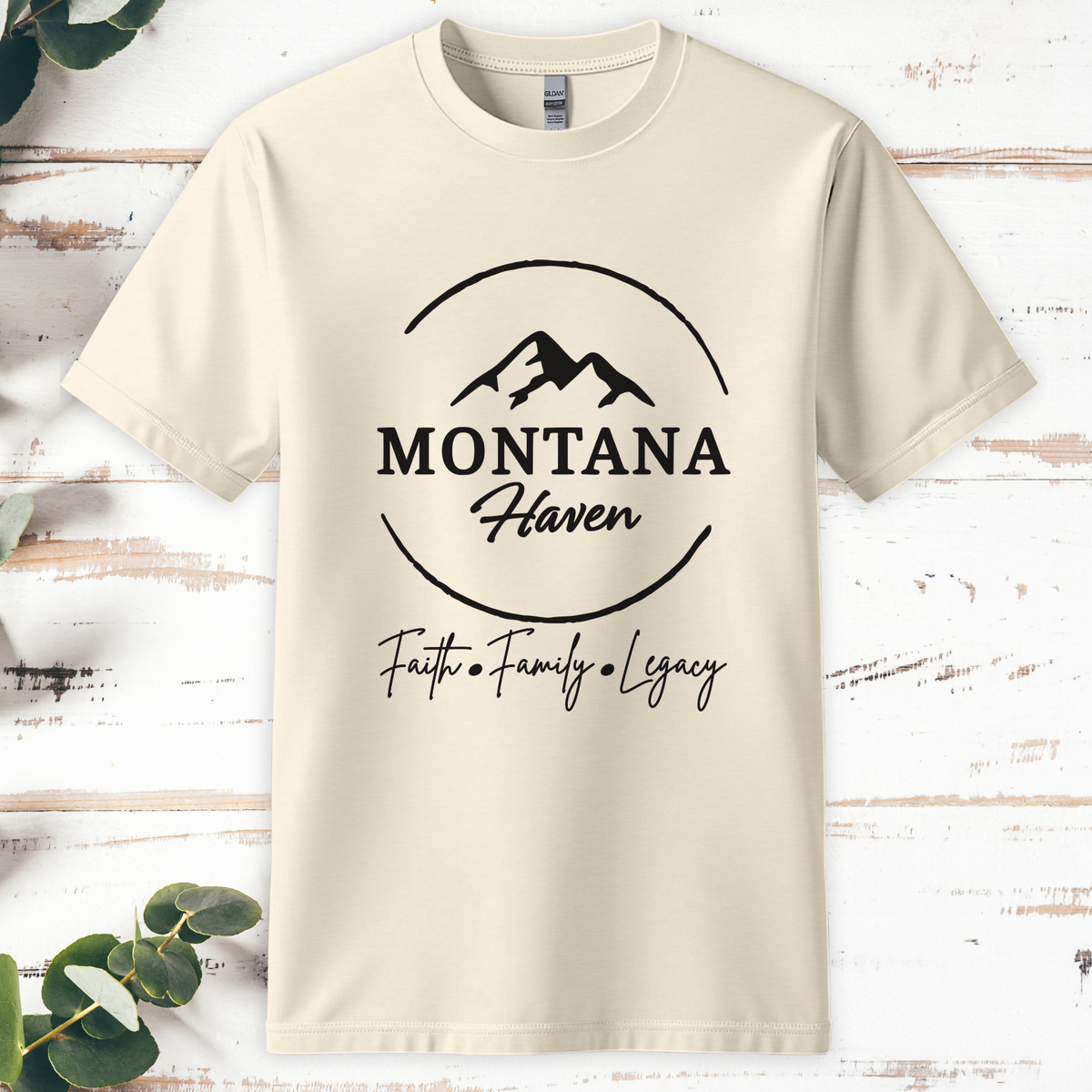 Montana Haven Logo Tee — Natural